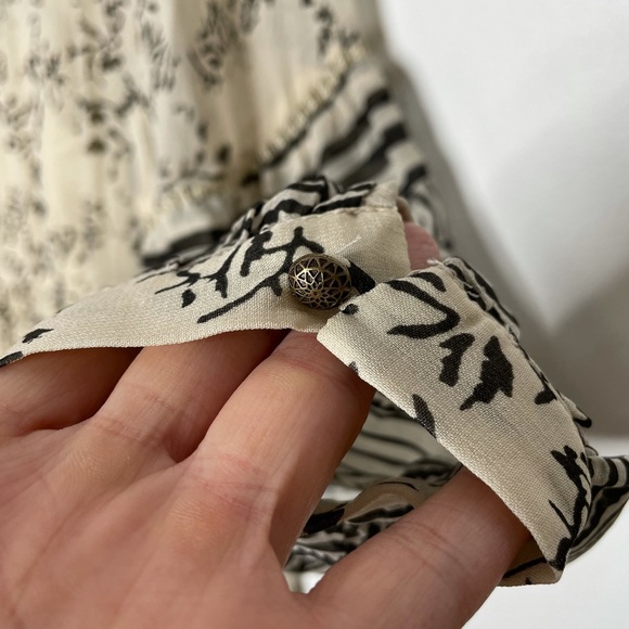 Anthropologie | NWT Talulah Tiered Boho Midi Dress Cream Black S - Picture 6 of 9